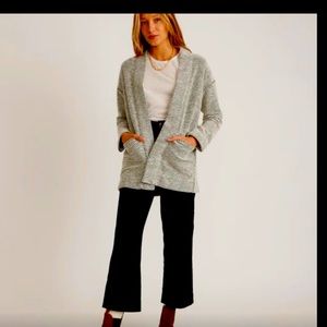 Marine Layer Black White Birdseye Coat Cardigan Sweater